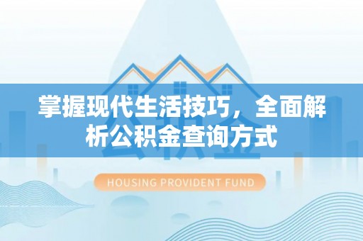 鹿泉掌握现代生活技巧，全面解析公积金查询方式