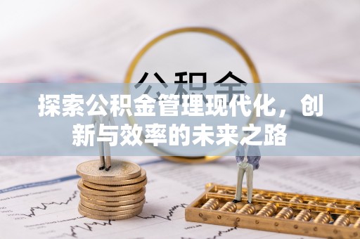 鹿泉探索公积金管理现代化，创新与效率的未来之路