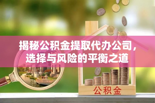 鹿泉揭秘公积金提取代办公司，选择与风险的平衡之道