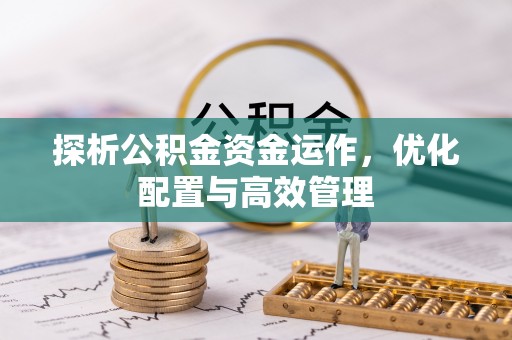鹿泉探析公积金资金运作，优化配置与高效管理