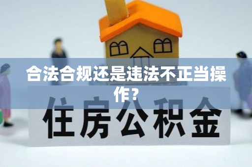 鹿泉合法合规还是违法不正当操作？